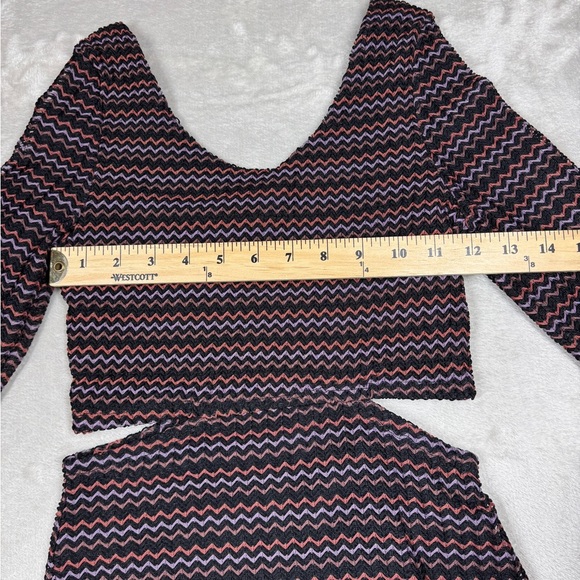 Lovers + Friends Love Connection Bodycon Cutout Chevron Mini Dress Size XS - Picture 10 of 16